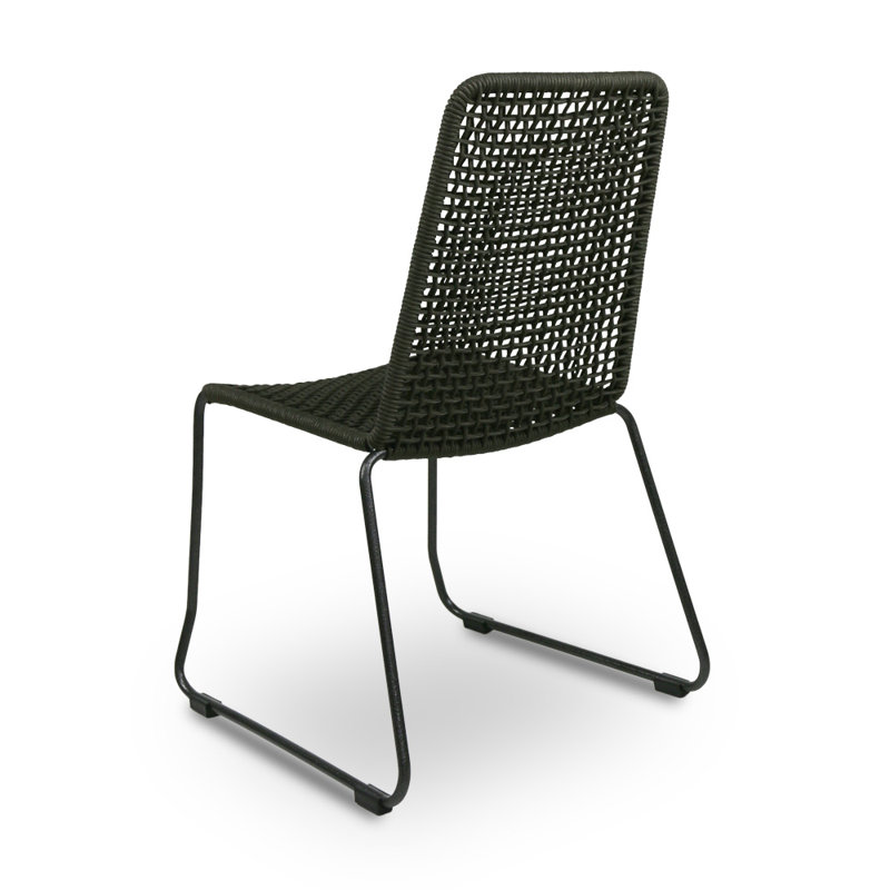 Knot Patio Dining Side Chair, Charcoal Gray /Charcoal 