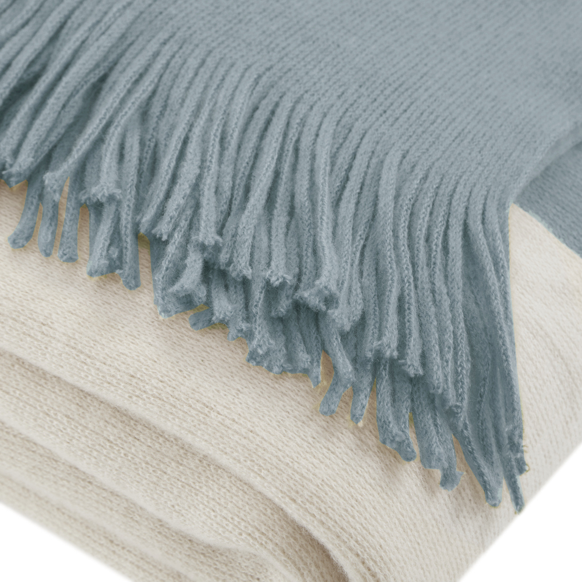 Linea Color Block Faux Cashmere Throw, Aqua