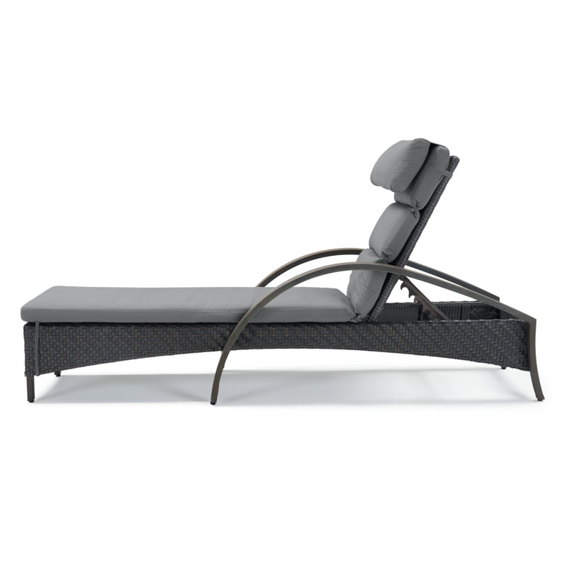 Barcelo Reclining Chaise Lounge with Cushion, Charcoal Grey Sunbrella®