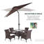 Parasol solaire d'extérieur avec inclinaison et manivelle