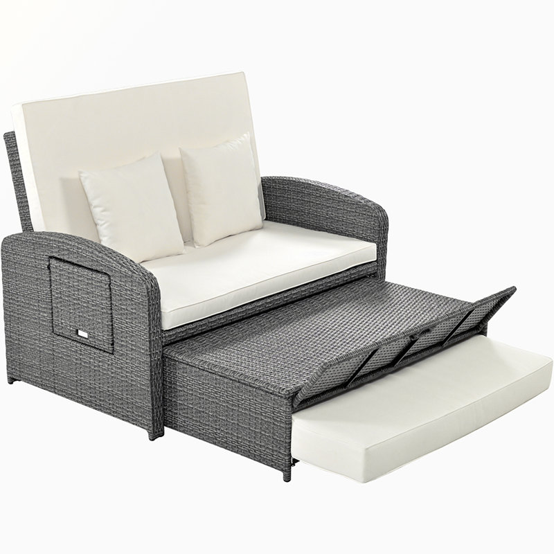 Lit de jour d'extérieur avec coussins Slezak, Beige