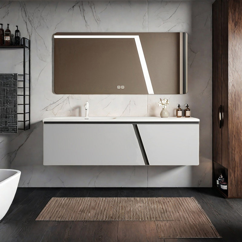 Simple and modern style bathroom cabinet, 59"