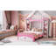 Lit en bois en forme de château avec tablette de rangement, lit plateforme Dreamy-1326922901