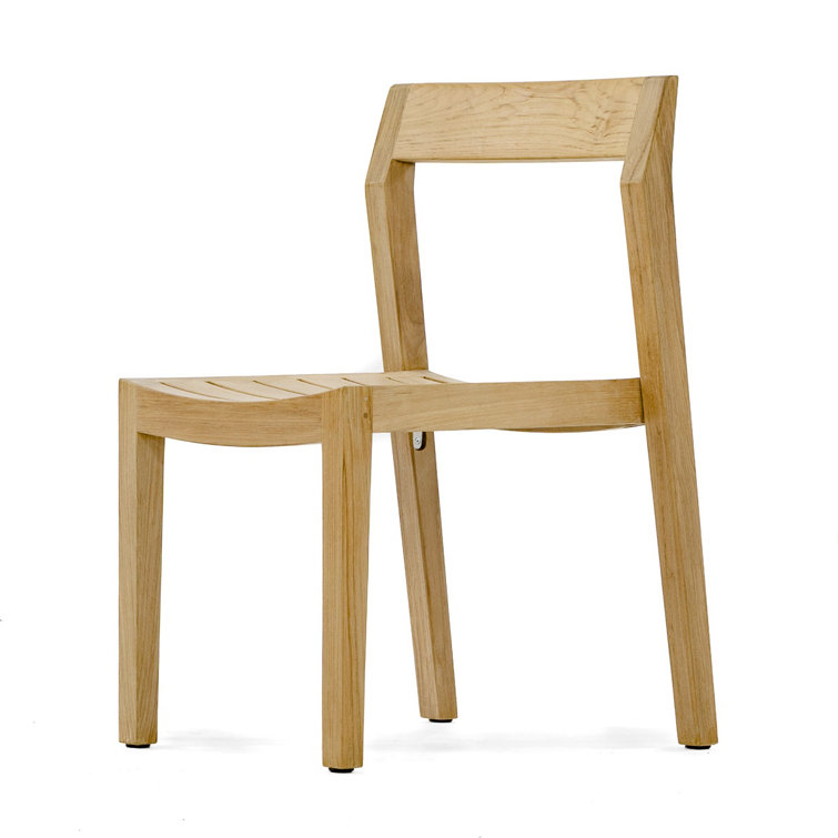 Stacking Teak Patio Dining Side Chair