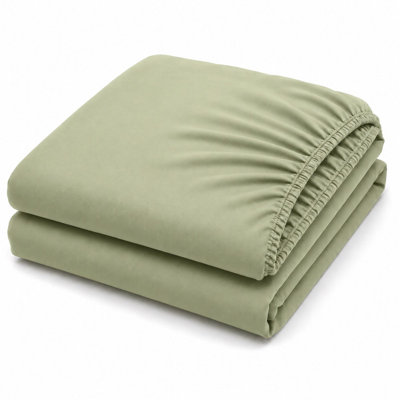 MHG Living Ultra Soft Fitted Bed Sheet with Pillowcase Pair – Deep Pocket Microfibre Mattress Cover - Small Single/Single/Small Double/Double/King/Super King