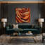 Paysage abstrait, art mural sur toile brune 14-1322453134