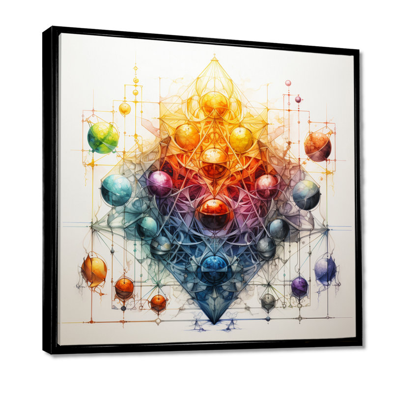 Chakra alchimie - méditation, impression d'art mural, H 16 po x l 16 po, Cadre flottant noir
