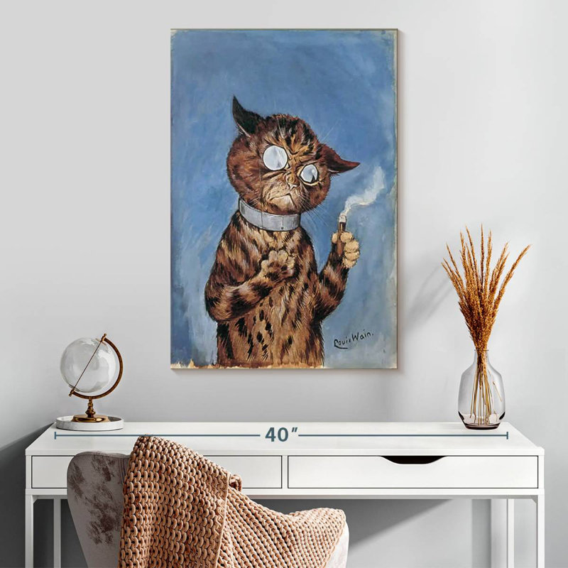 Ketti Cat With A Cigar, 30" H x 20" W