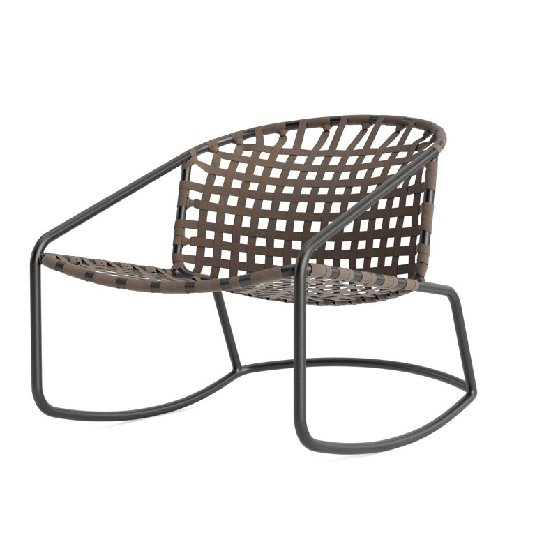 Kantan Outdoor Lounge Chair, Textured Pewter/Mica Suncloth Lace