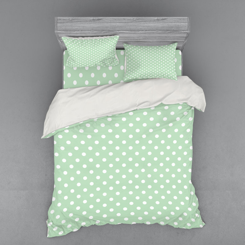 Farmhouse / Country Polyester Dots Duvet Cover, Queen Duvet Cover + 3 Additional Pieces
