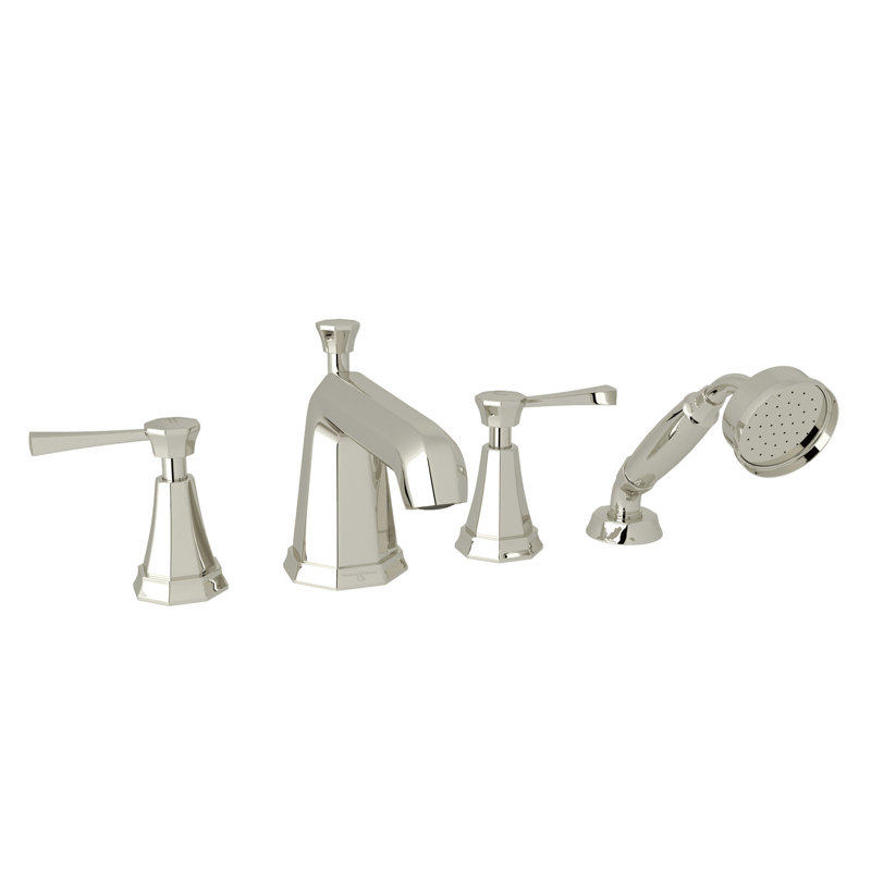 Deco™ 4-Hole Deck Mount Roman Tub Faucet, Polished Nickel, Lever Handle