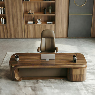 Table de bureau de 78,74 po de style chinois en bois massif brun