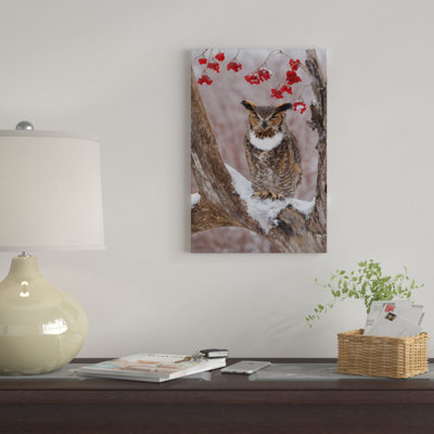 «Great Horned Owl», reproduction de photo sur toile