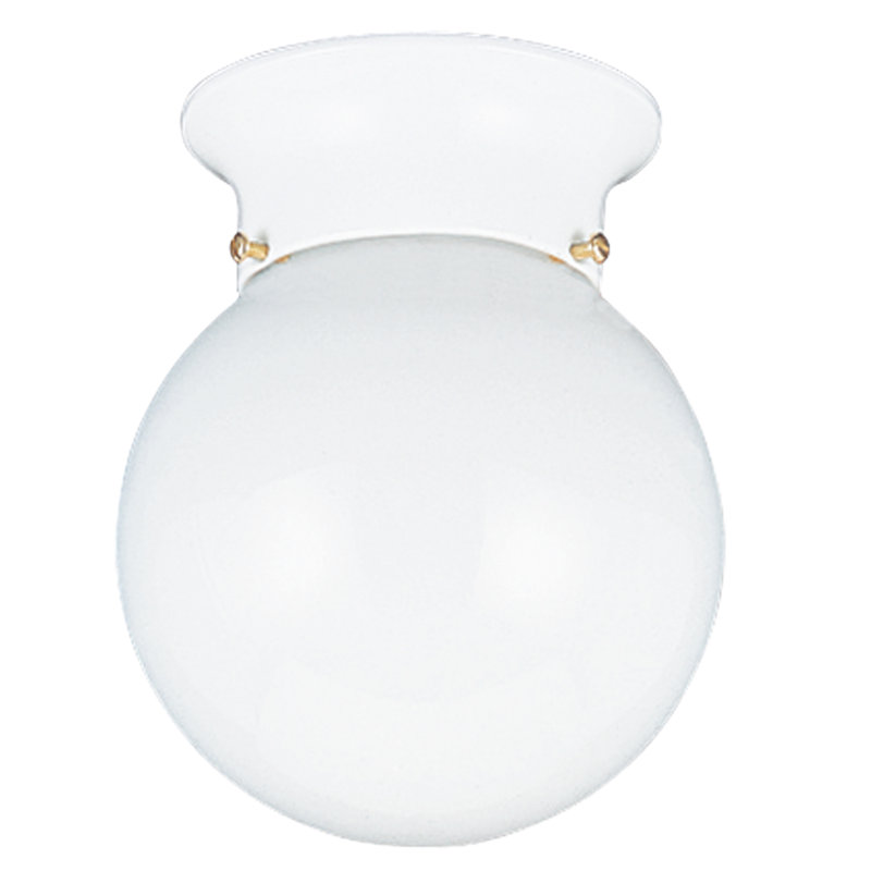 Tomkin One Light Ceiling Flush Mount from Generation Lighting , Yes, White, 7 3/4"H X 6"W