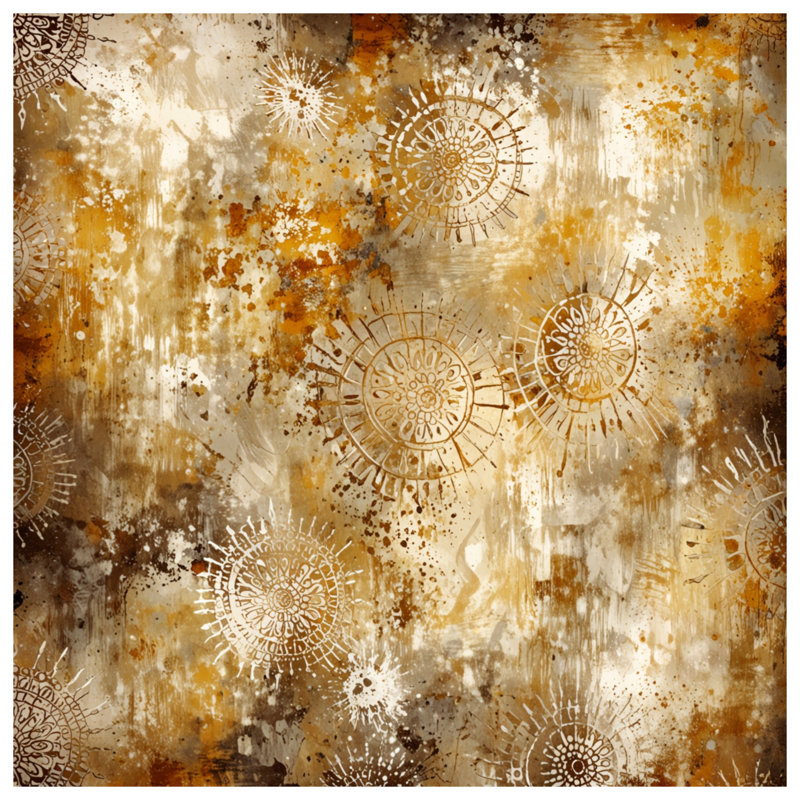 Rideaux de douche à motif abstrait Sunburst, L 70 po x H 72 po