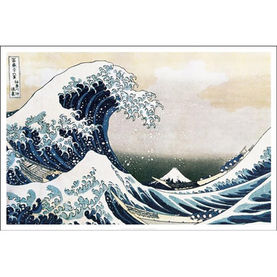 «The Great Wave off Kanagawa 1830» par Katsushika Hokusai, reproduction d'art graphique sur papier sans cadre