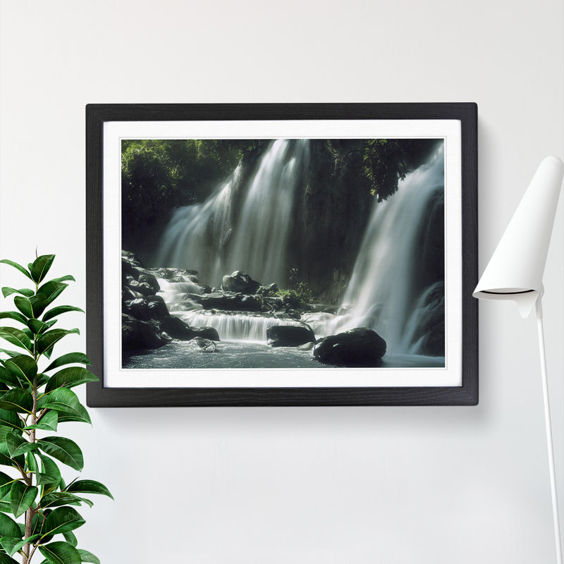 Striking Waterfall - Single Picture Frame Print, Black, 46cm H x 64cm W x 2cm D