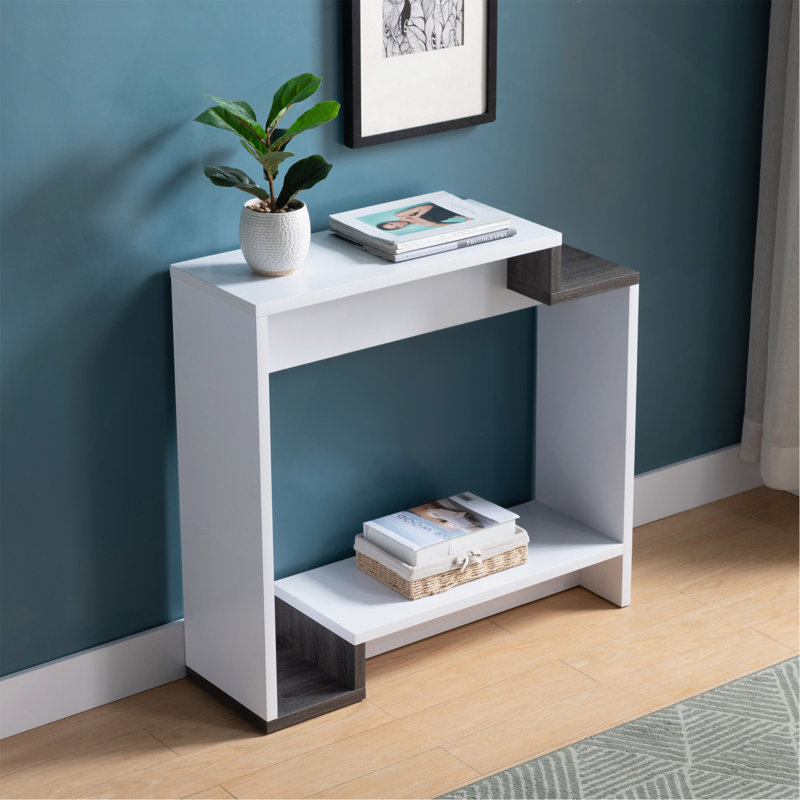 Console contemporaine avec deux tablettes ouvertes - et gris