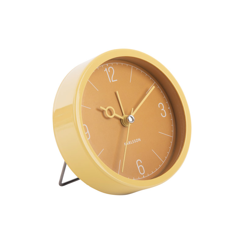 Aluminium Mechanical Alarm Tabletop Clock, Yellow