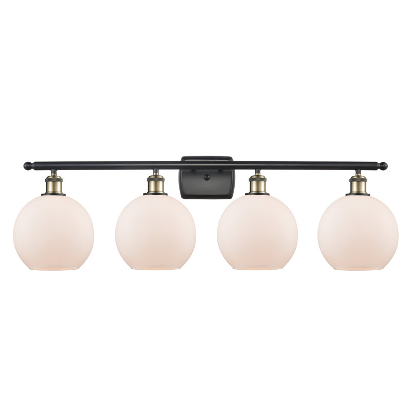 Cindi 4 - Light Vanity Light, Matte White, Incandescent, Black Antique Brass