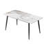 Table de salle à manger moderne en pierre artificielle avec bord droit et pieds en métal 6 personnes-254196048-255145110