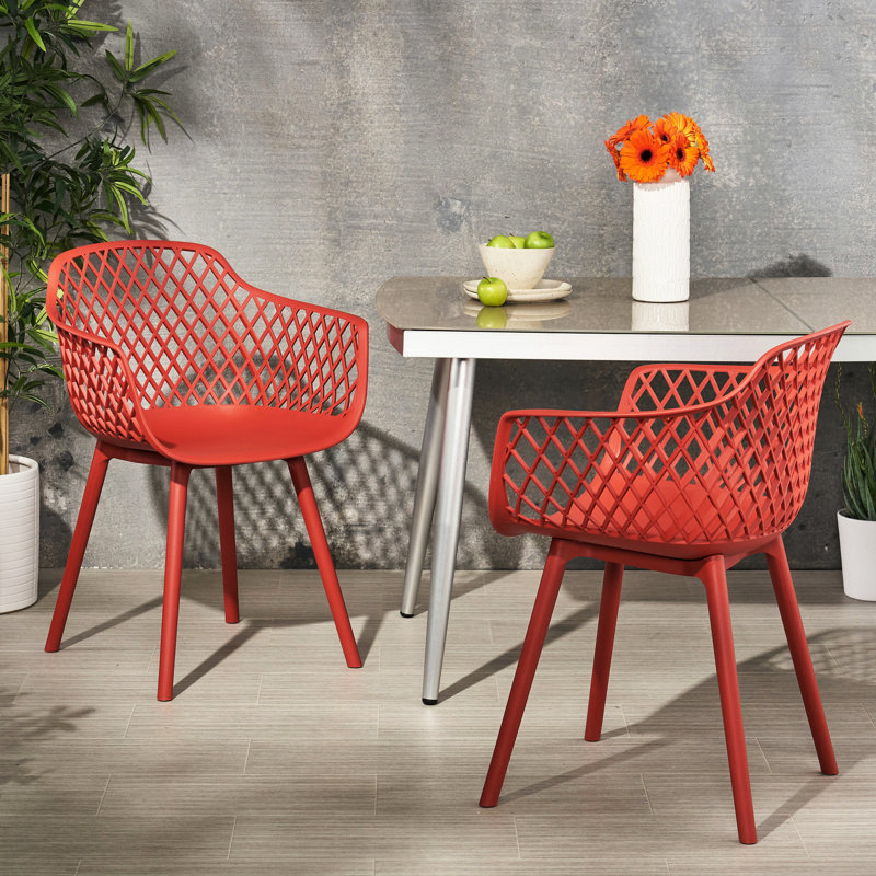 Poppy Chair For Outdoor Dining Area: , , Red Polypropylene, 23.2 In.d X 21 In.w 32 In.h, Minimalist Look Use: Frame, Red, 22.95 21.31 31.41 Design