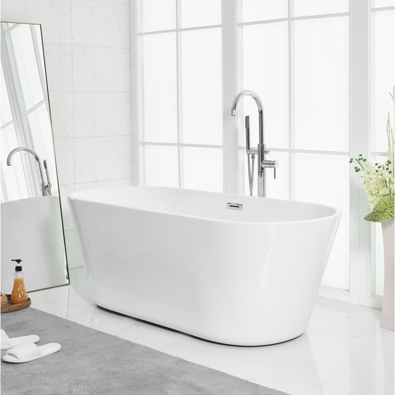 Baignoire de trempage 65 "x 28" Rouidate, Chrome poli