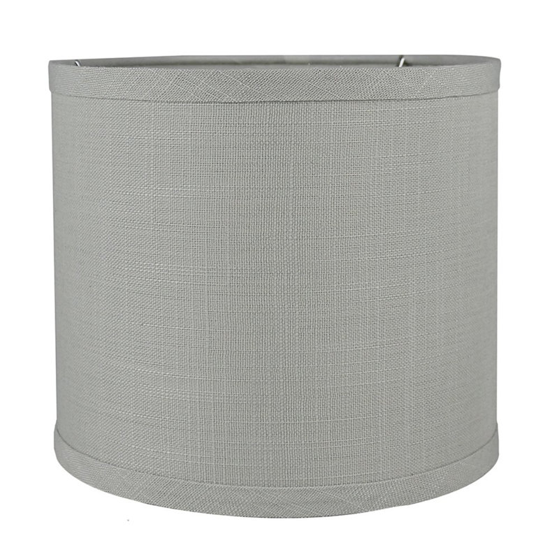 Abat-jour tambour en lin classique Ganya (araignée), Gris, H 10 po x l 10 po x P 10 po