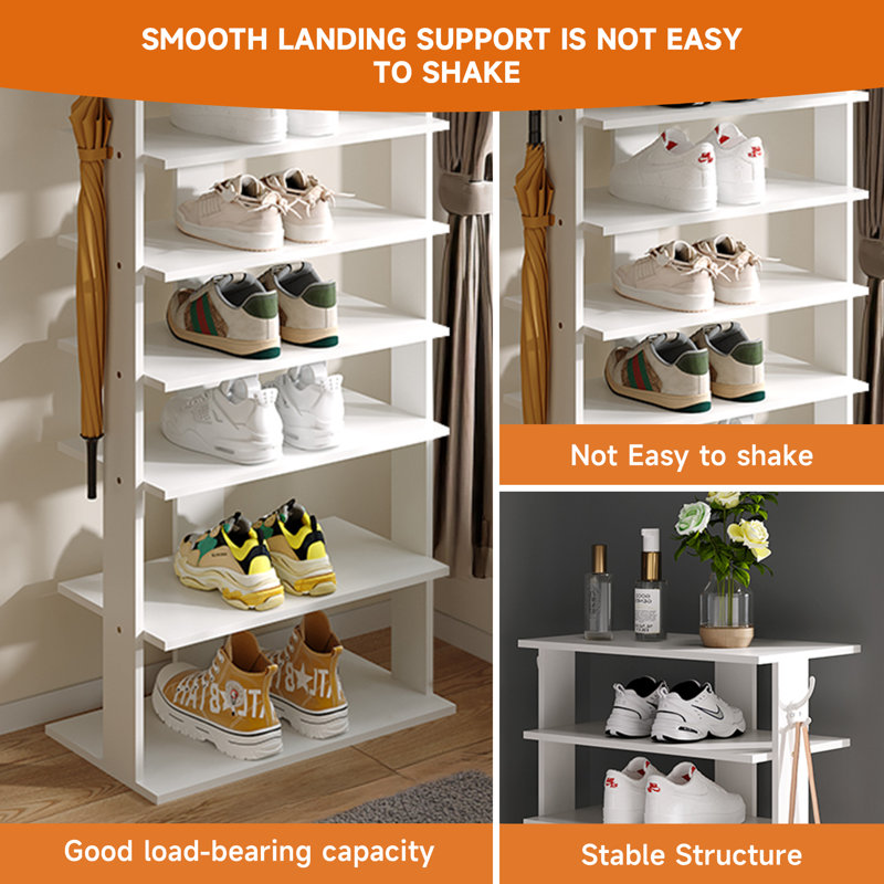 14 Pair Shoe Rack, White