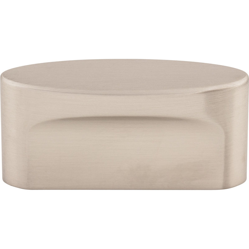 Oval Slot Oval Knob, Brushed Satin Nickel, 1 1/2" Knob Diameter