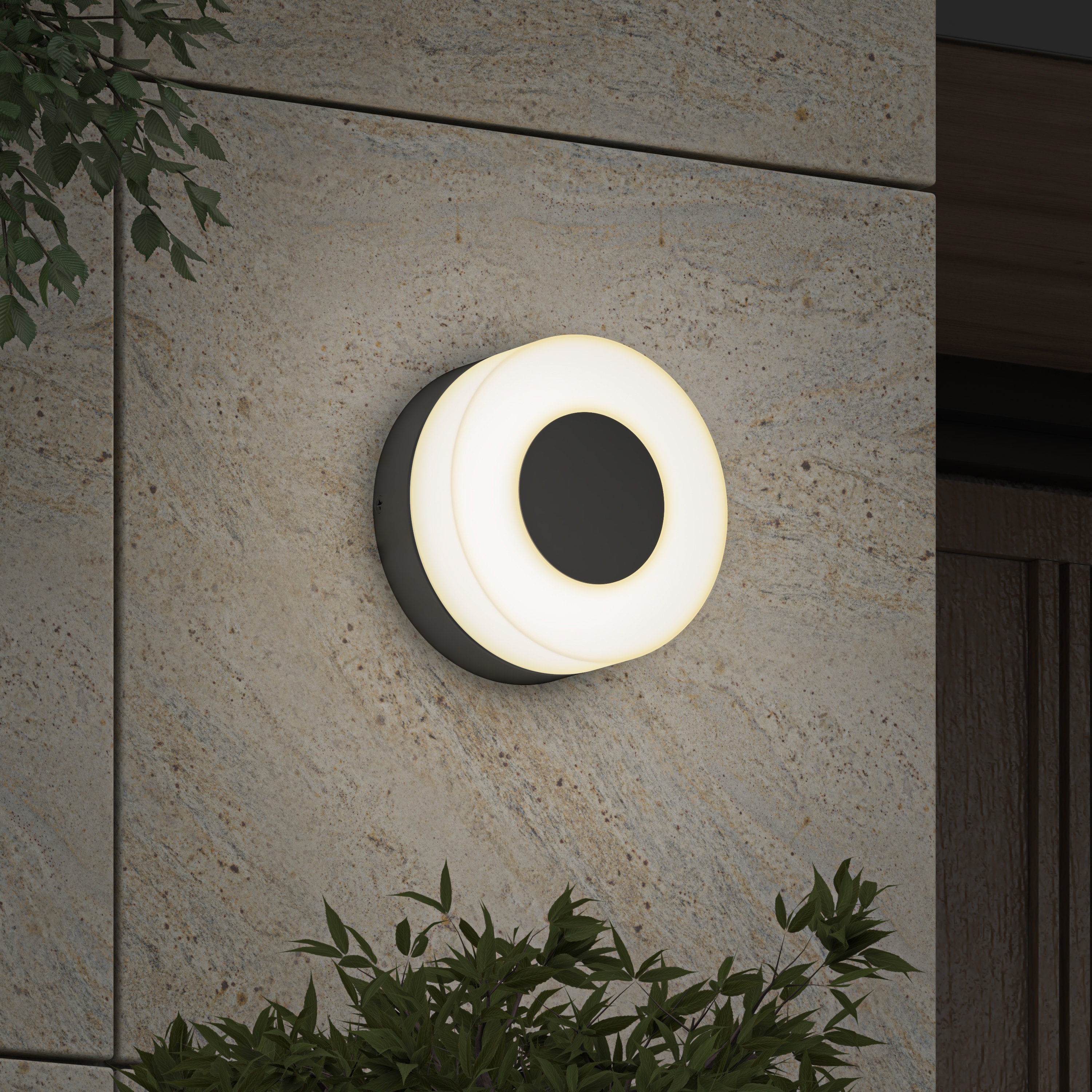 Artika Ludwig Outdoor Wall Light Fixture – Matte Black, Integrated LED, Dimmable, 5 Color Temperatures