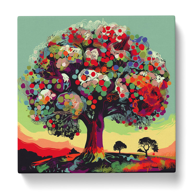Apple Tree Pop Art - Wrapped Canvas, 50cm H x 50cm W x 3cm D