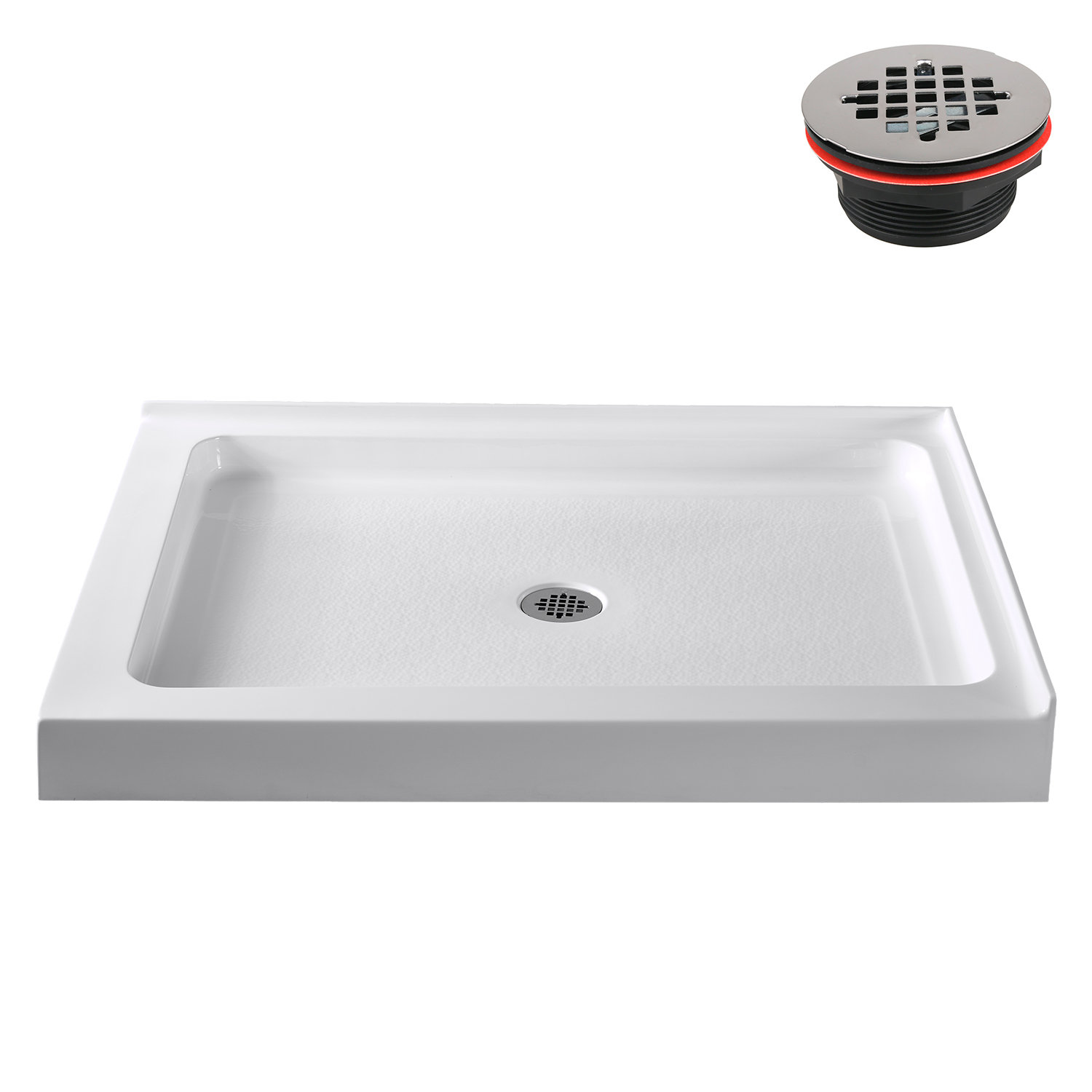 Streamline Bath Streamline 48 in. x 36 in. Corner Acrylic Shower Base ...