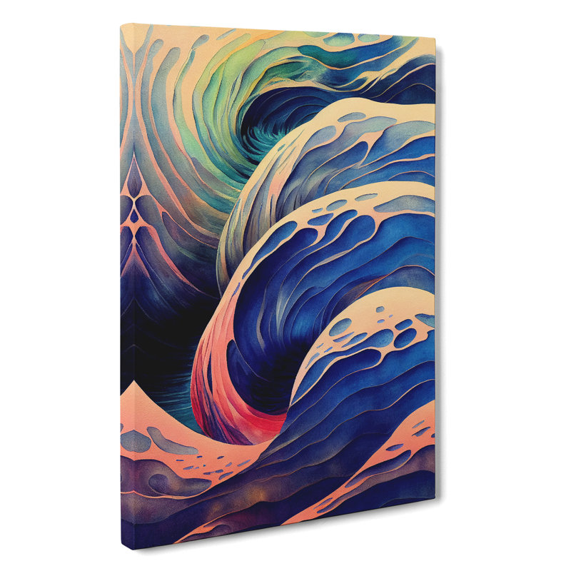 Ocean Wave In Colour No.4 Abstract - Wrapped Canvas Print, 76cm H x 50cm W x 3cm D