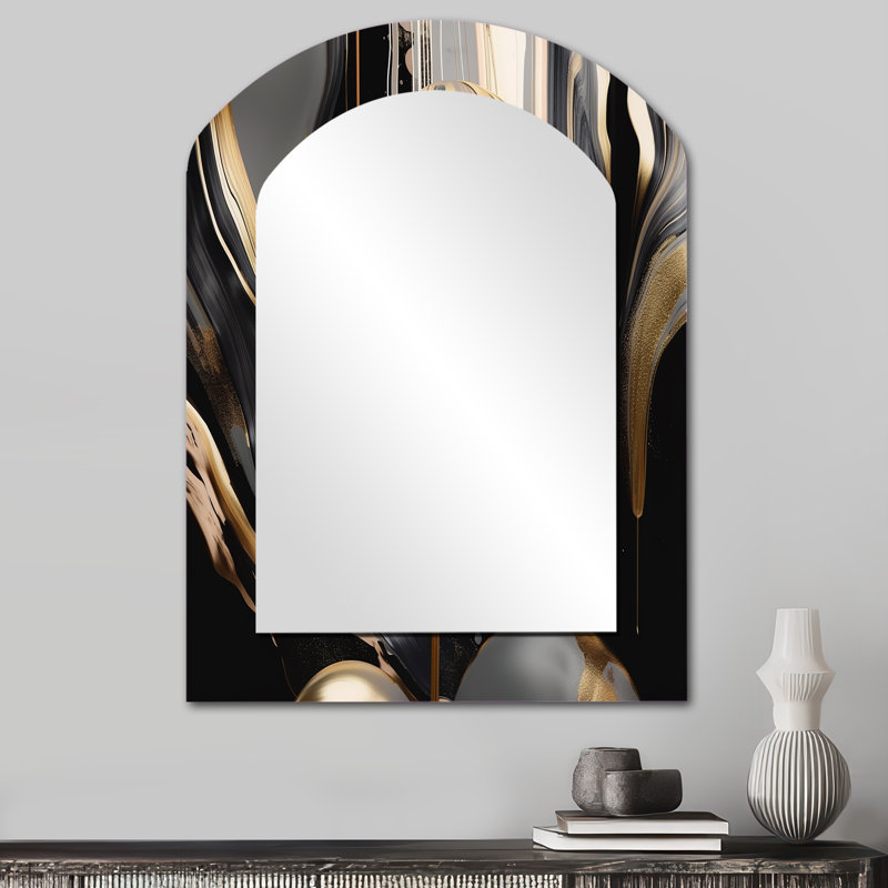 Marbre captivant doré et noir III, 34 po x 25 po
