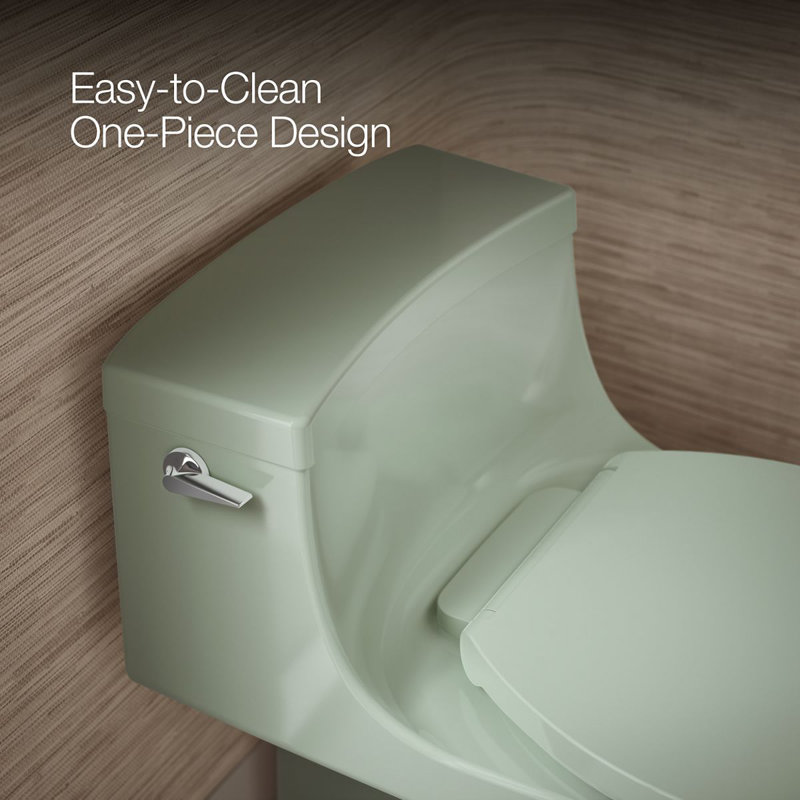 San Souci™ 1.28 GPF Elongated One-Piece toilet (Seat Included), Left-Hand, Aspen Green