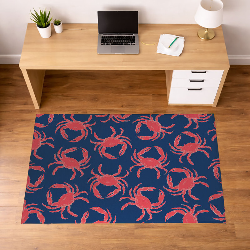 Tapis de bureau léger antidérapant Crabby, L 60 po x P 36 po, Marine