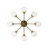 8-light Striped Glass Globe Semi-flush Mount