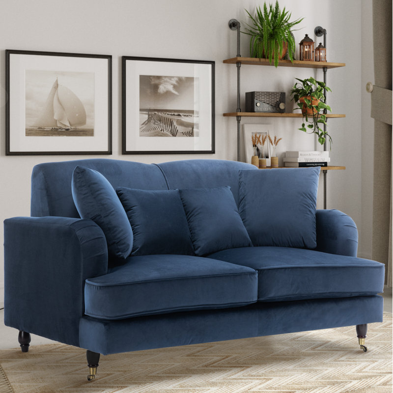 Penermon Roll Arms Sofa, Navy Blue, 2