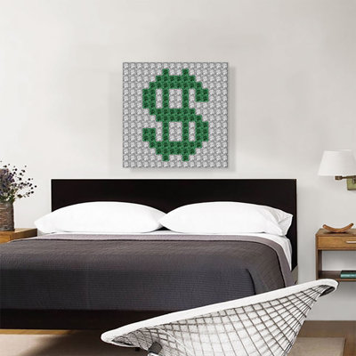 " Green Dollar Sign Emoticon Money Jewel Pixel " Graphic Art