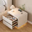 Modern 2-Drawer Smart White Beside Table with Wireless Charger