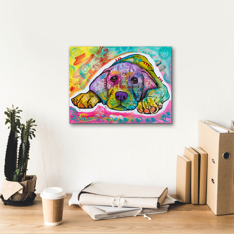 «Puppy Eyes Ii» par Dean Russo, H 12 po x l 16 po x P 0,75 po
