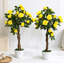 Decorative Artificial Rose Bushes, Ready-to-Use Potted Florals for Indoor Home Accent,2 Pack