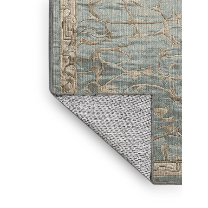 Machine Washable Gray Area Rug, Rectangle 2' x 3'