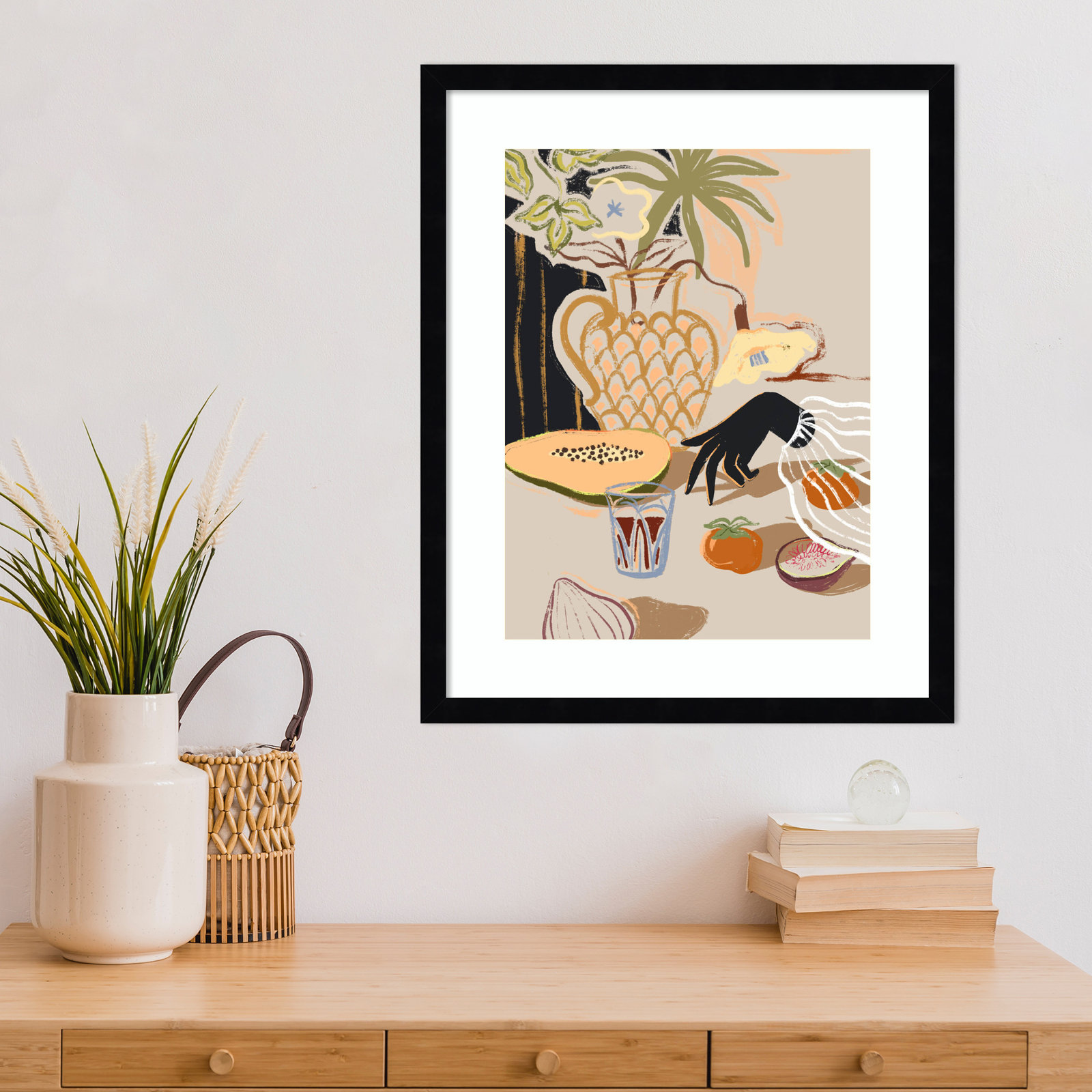 Northbrook "Fruitful Spread" Print, Black, 21" H x 17" W