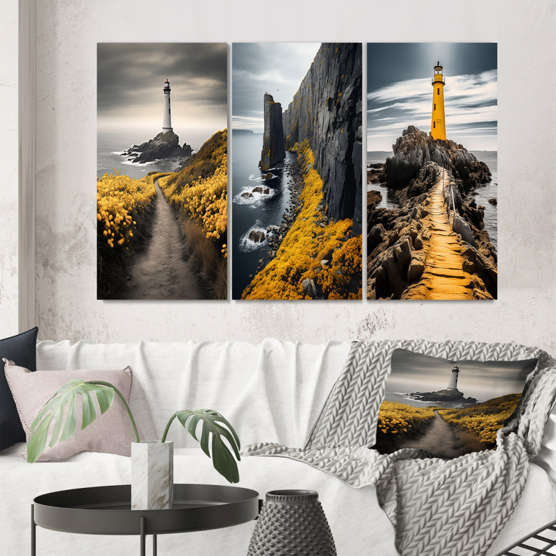 «Coastal Mist», 3 pièces, Toile tendue, H 40 po x l 60 po