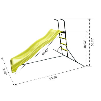 Freestanding 2.2m Indoor Slide - Plastic Playground Equipment With Rust Proof Steel, Finish, And Safe Entrance Frame, Weather Resilient Surface