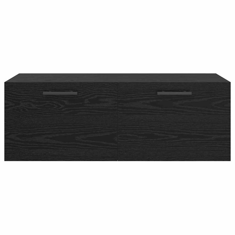 vidaXL Wall Cabinet Wall-mounted Engineered wood Storage Unit Rustic Design, Black Oak/Black