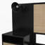 Structure de lit en rotin et bois avec lampes