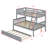 Twin Over Full Rubber Wood Bunk Bed – Twin-Size Trundle, Convertible Ladder, Guardrail & Detachable/Convertible Design-879125913